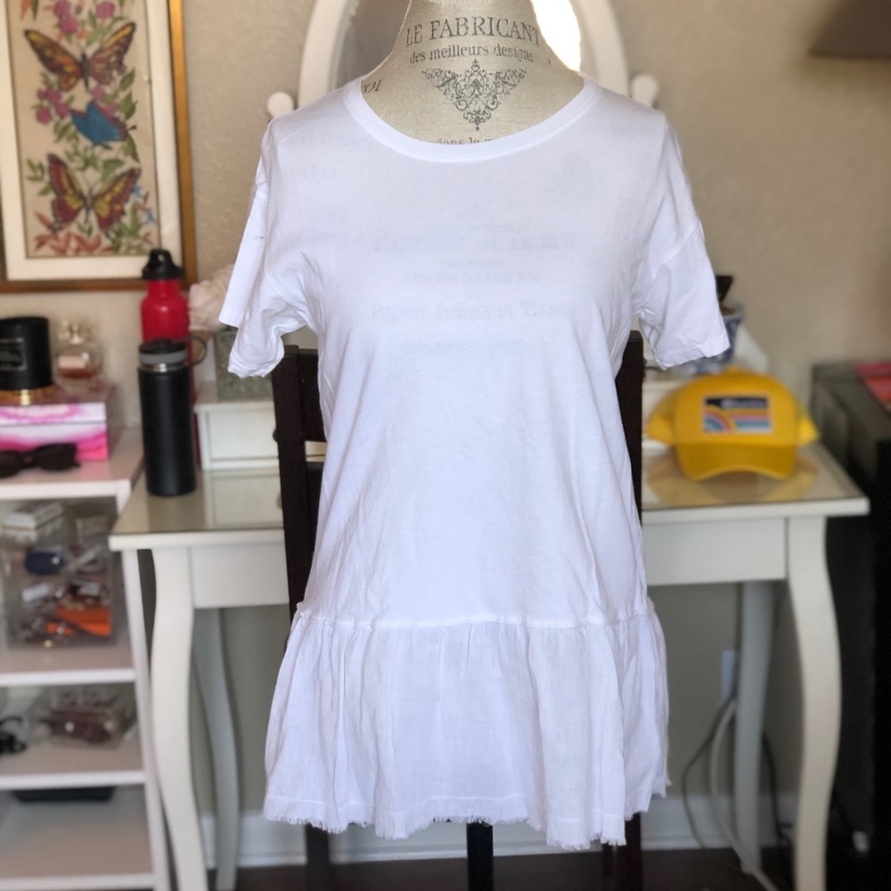 Peplum white tee